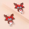Wholesale Christmas Elk Earrings Sequin Bow Christmas Plastic Ear Hooks
