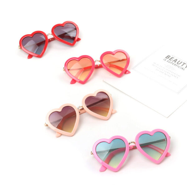 Wholesale Heart Colorful Gradient Kids Sunglasses AC