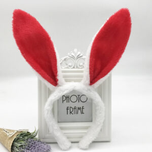 White Large Red Plush Rabbit Ears