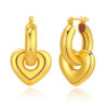 Wholesale Copper Plated 18K Real Gold Hollow Love Earrings