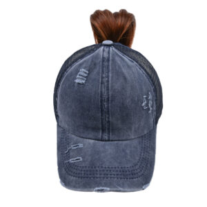 Navy blue-ponytail cap / Free size