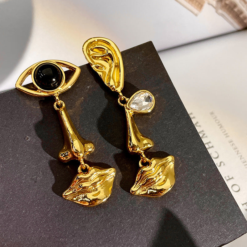 Wholesale of Artificial Crystal Asymmetric Earrings