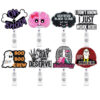 Wholesale Glitter Acrylic Halloween Ghost Retractable Clip Badge Scroll Keychain