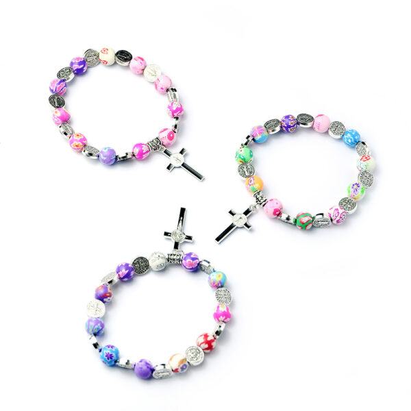 Wholesale Colorful Polymer Clay Cross Bracelet