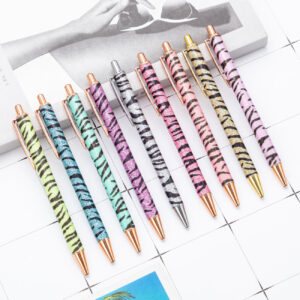 Wholesale Metal Zebra Pattern Gold Powder Bouncing Ballpoint Pen