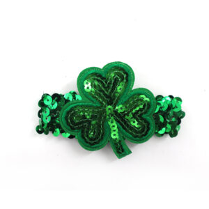 Sequin bracelet/green clover