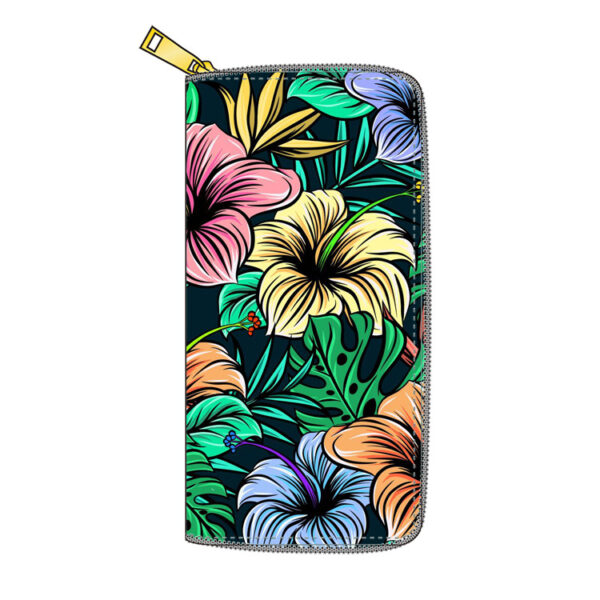 Wholesale Flower PU Long Zipper Wallet