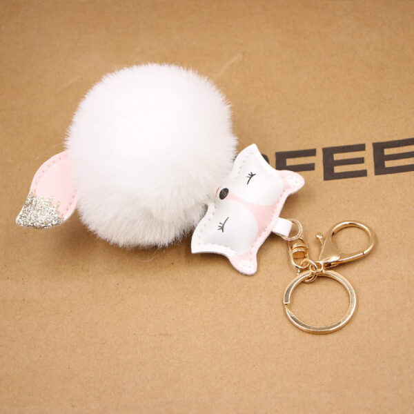 Wholesale Fox Pu Leather Plush Bag Keychain
