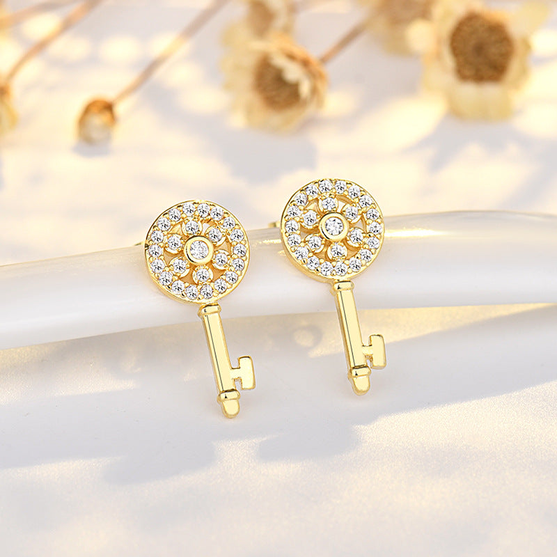 Wholesale Copper Small Key Mini Earrings