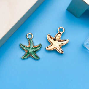 1 dripping green ocean starfish 15x18mm-8611-1.1g