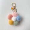 Wholesale Plush Colored Flower Ball Keychains