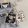 Wholesale large capacity graffiti cute calf canvas bag