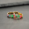 Wholesale Colorful Smiley Flower Opening Adjustable Stainless Steel Ring