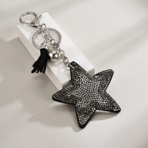 Gun Black / Silver Buckle + five-pointed star tassel