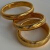 Wholesale 18k Real Gold Electroplated Titanium Steel Vintage Elastic Bracelet