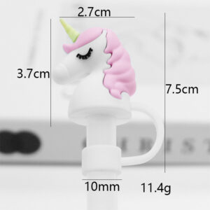 New pink unicorn 10mm / Bag without straw