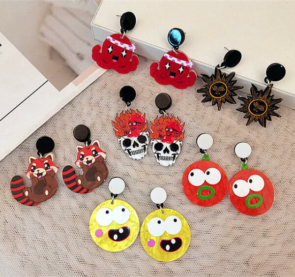 Wholesale Skull Fun Acrylic Earrings