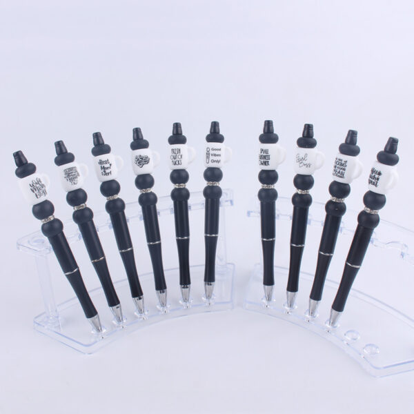 Wholesale Handmade Bead Pen Cartoon Cup Silicone Ballpoint Pen