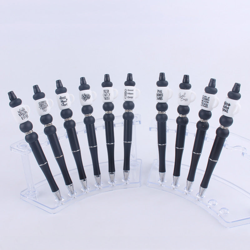Wholesale Handmade Bead Pen Cartoon C Silicone Ballint Pen