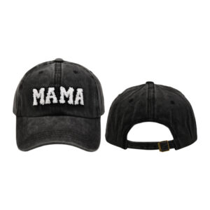 Black mama-washed adult baseball cap / free size (Japanese buckle adjustable)