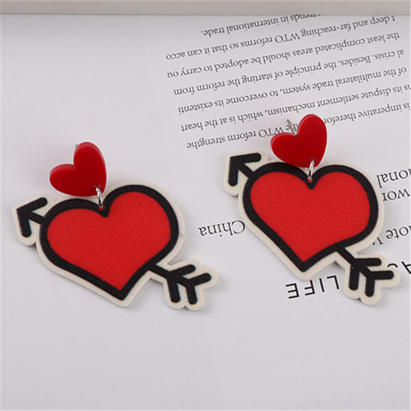 Wholesale Valentine's Day Love Bear Rose Flower Heart Shape Acrylic Earrings