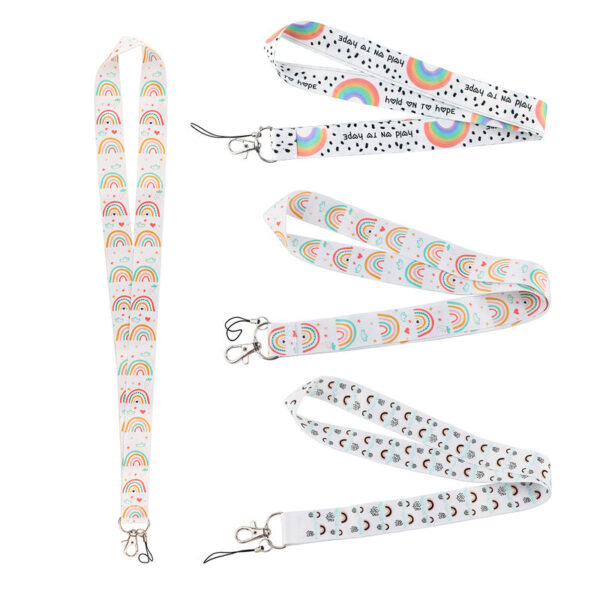 Wholesale Rainbow Polyester Badge Lanyard