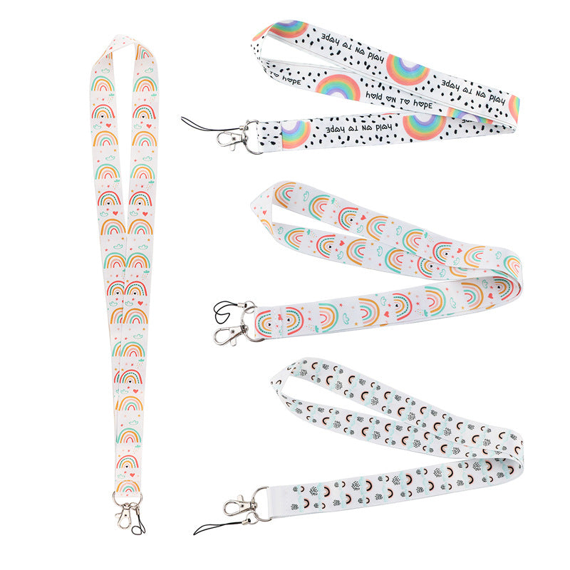 Wholesale Rainbow lyester Badge Lanyard