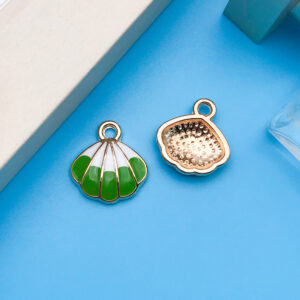 1 dripping green ocean shell 16x17mm-12035-1.3g