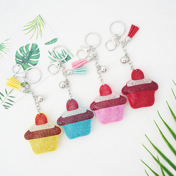 Wholesale Velvet Cake Ice Cream Hot Diamond Keychains