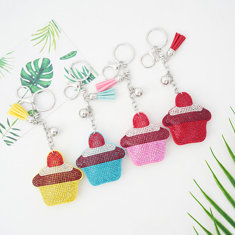 Wholesale Veet Cake Ice Cream Hot Diamond Keychains