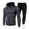 O1CN01tbf5LP1EgXrkJfaLX_2214817050381-0-cib Wholesale Dot Print Solid Color Zipper Sports Hoodie Men's Sweatshirt and Sweatpants Suit