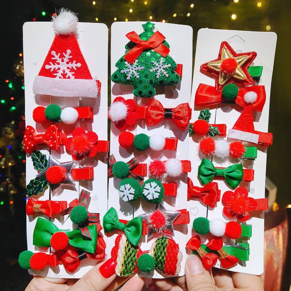 O1CN01tchFpo1f6M0tjfqpN_2213322863957-0-cib Wholesale Children's Christmas Fabric Hair Clips