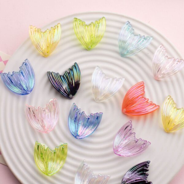 Wholesale UV Coated Mermaid Fish Tail Acrylic Loose Beads