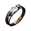 Wholesale Minimalist Alloy Bagua Woven Cowhide Bracelet