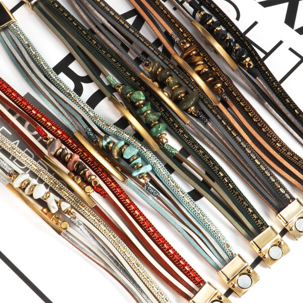 O1CN01teyr4d1iSkIumEaim_3527034412-0-cib Wholesale Boho Style Natural Stone Beaded Leather Magnetic Bracelet