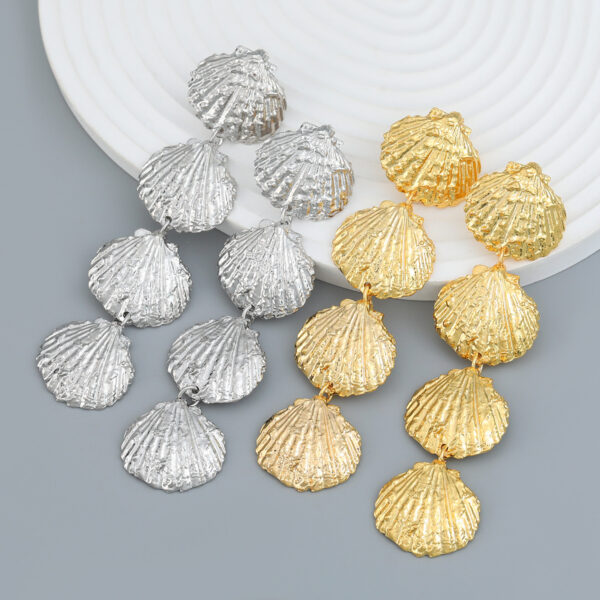 O1CN01tfmxEI2II3C7ygTGK_2473019262-0-cib Wholesale Alloy Metallic Seashell Earrings