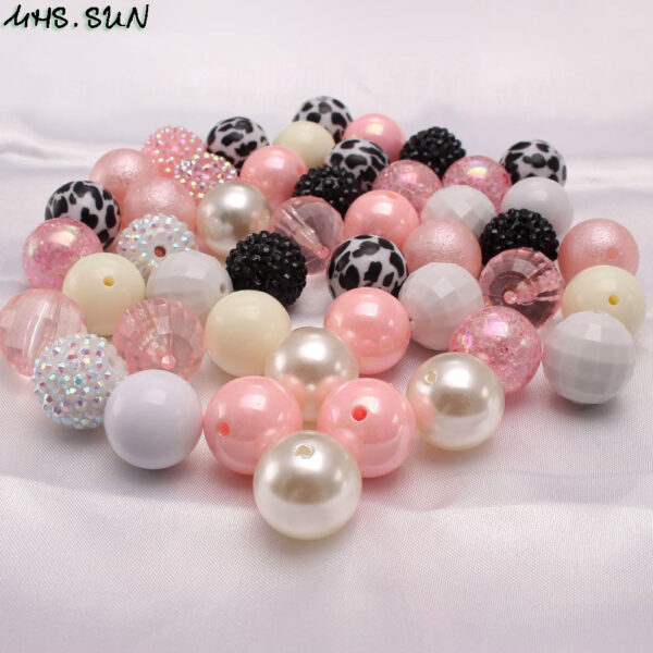 O1CN01tfqzrZ1QEr8mME1qi_2201245431945-0-cib-1 Wholesale 50pcs/pack 20MM Bull Pink+Leopard Print Acrylic Beads Bubblegum Beads