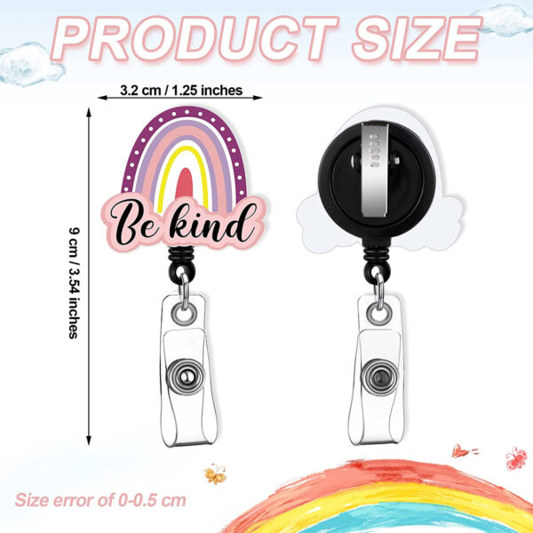 Wholesale Badge Reels Acrylic Rainbow Easy Pull Buckle Retractable Keychain