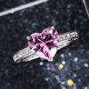 Wholesale Inlaid Heart Shape Pink Diamond Zircon Ring OLY-RS-Caoshi001