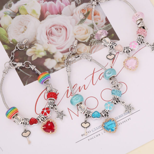 Wholesale DIY Love Crystal Glass Alloy Bracelet