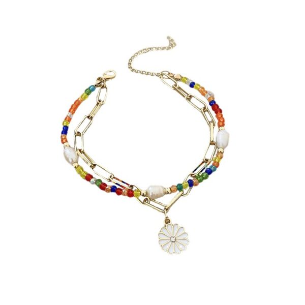 Wholesale Jewelry Daisy Multicolored Rope Alloy Bracelet