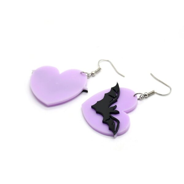 Wholesale Halloween Little Devil Cute Purple Bat Wings Acrylic Earrings