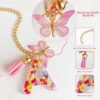 Wholesale 26 Letters Love Glitter Tassel Resin Butterfly Cup Chain Decoration