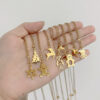 Wholesale Christmas Series Titanium Steel 18K Gold Necklace Clavicle Chain