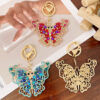 Wholesale Zinc Alloy Crystal Full Diamond Hollow Butterfly Keychain