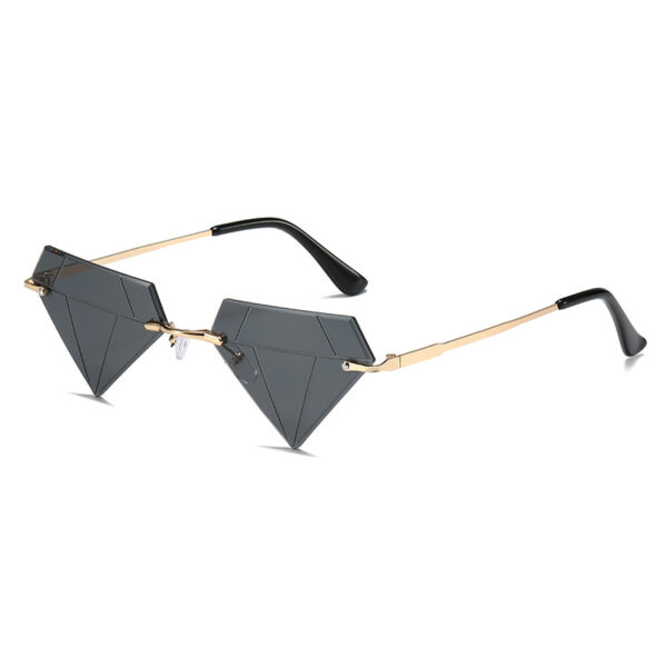 Wholesale Rimless Diamond Shape Hip Hop Sunglasses