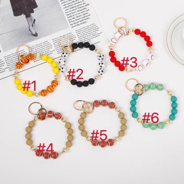 Wholesale Wooden Beaded Wrist Keychains