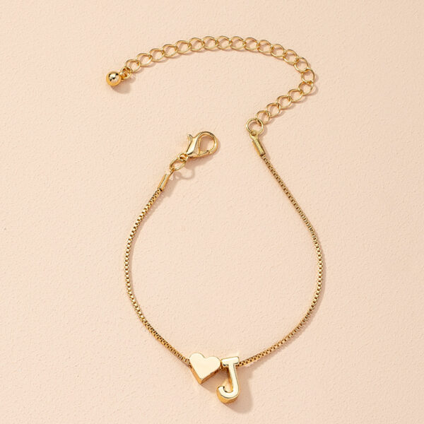 Wholesale Heart 26 Alphabet Alloy Bracelet