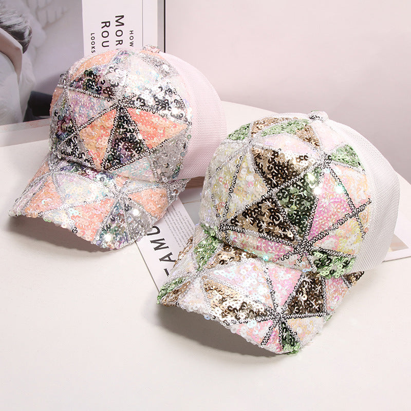 Wholesale Colorful Sequin Sequin Mesh Baseball Cap