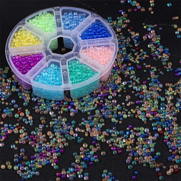 Wholesale 30g Non Porous Transparent Iridescent Glass Rice Beads